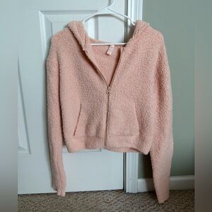 Skims Cozy Knit Zip Up and Jogger Set in Light Pink size Small/Medium